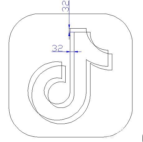 用CAD設(shè)計(jì)一個(gè)抖音logo